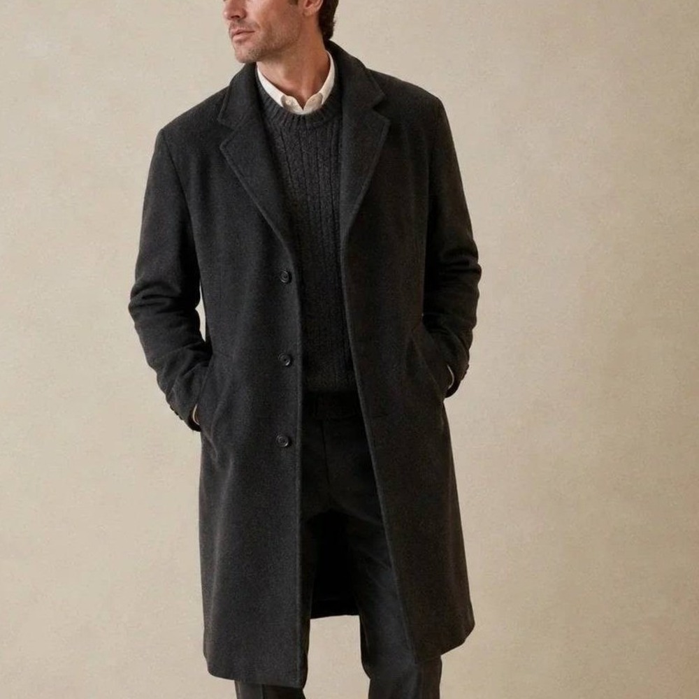 Career Collection Cashmere Blend mens long trench coat Tall dark gray size 48L